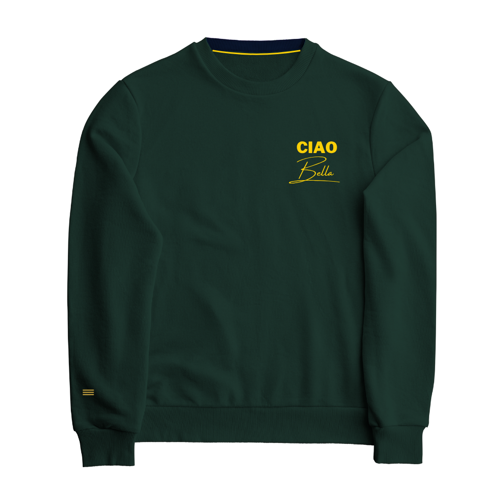 Sweatshirt CIAO BELLA – Verde FIGO - NUOVO