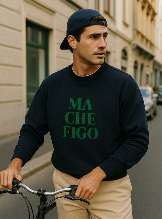 Sweatshirt MA CHE FIGO – Blu Notte  - NUOVO