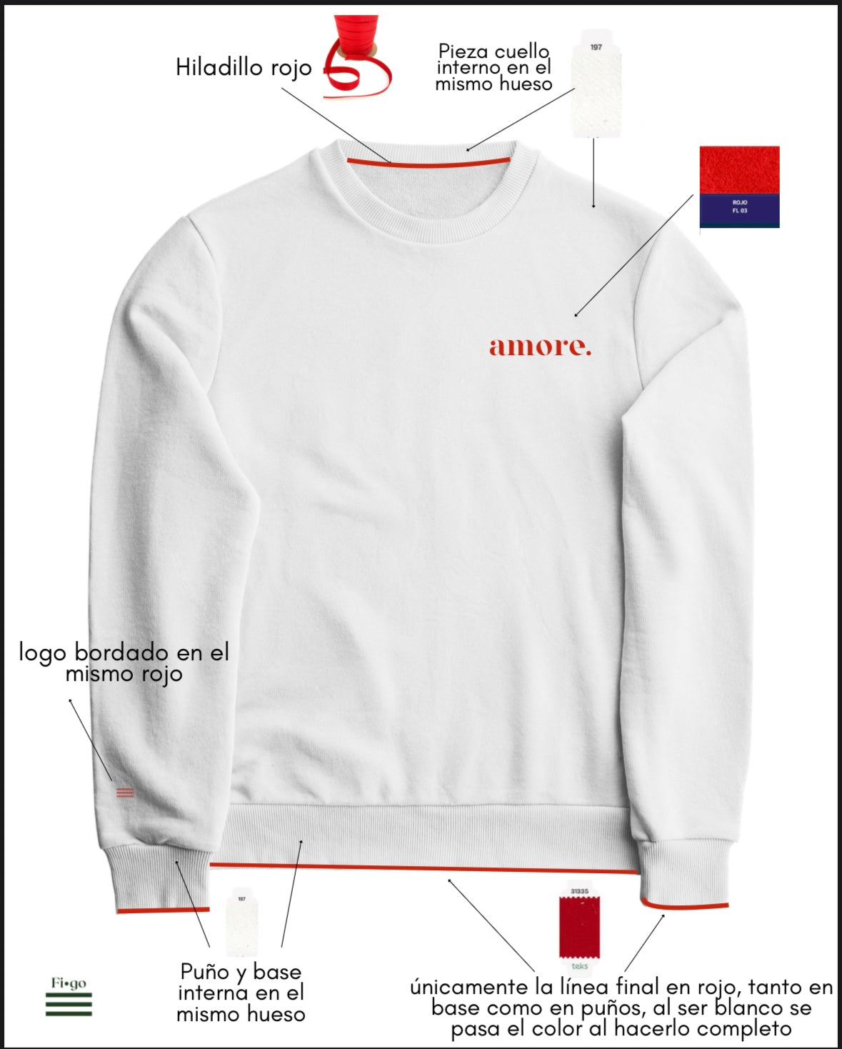 Sweatshirt AMORE. – Avorio - NUOVO