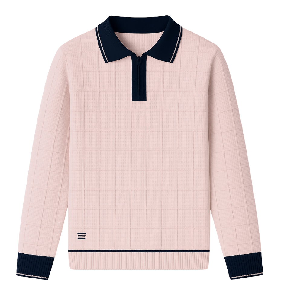 NUOVA Polo Long Sleeves Tejida - Rosa Cipria
