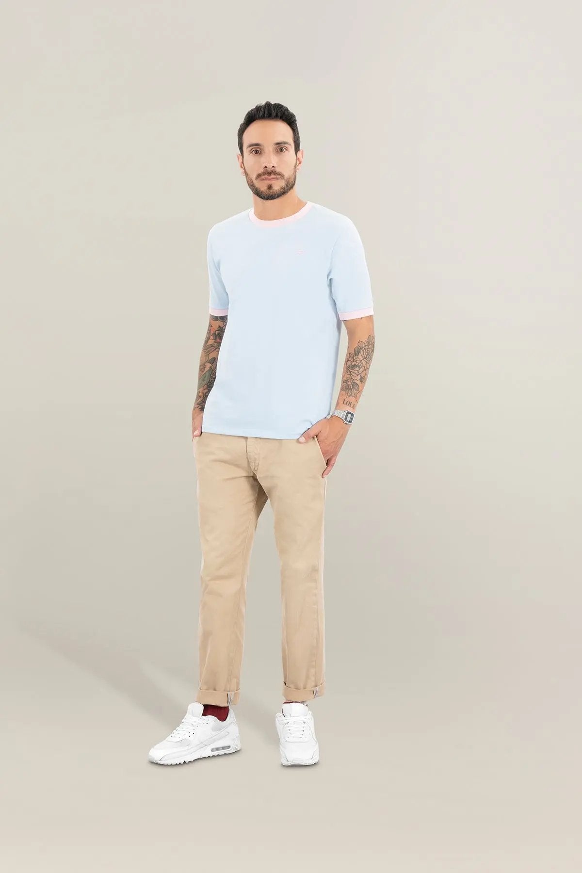 Camiseta - Marino Collo Rosa - Figo