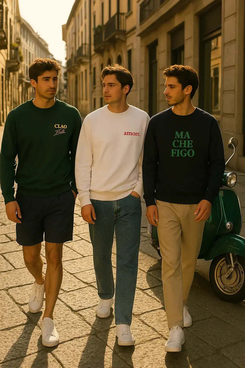 Sweatshirt CIAO BELLA – Verde FIGO - NUOVO - Figo