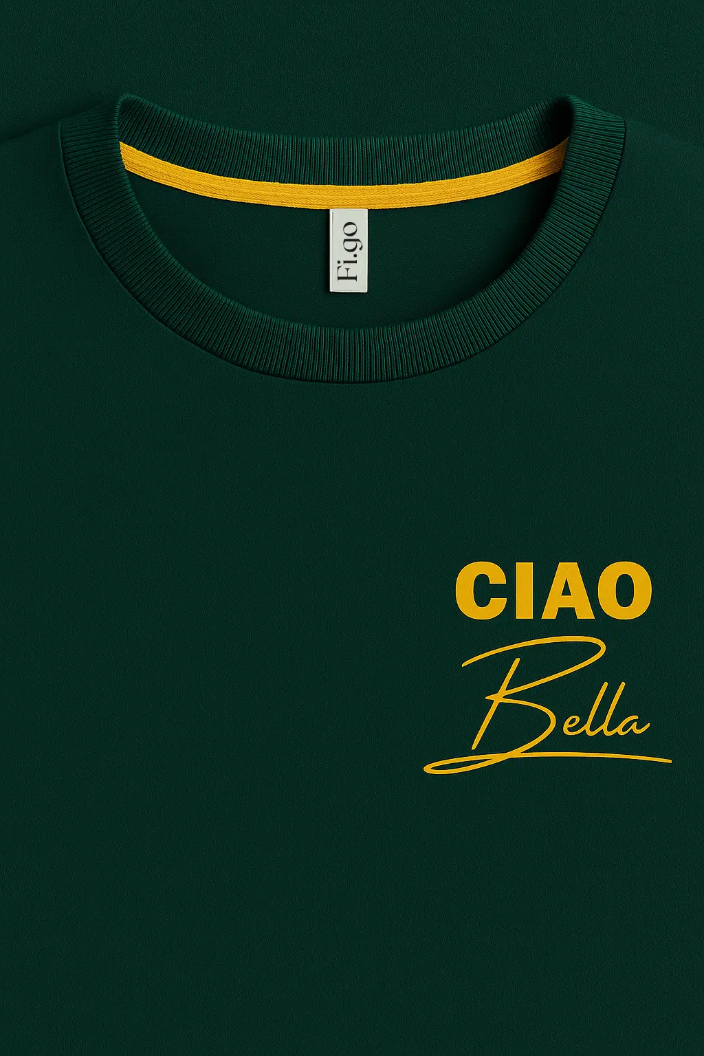Sweatshirt CIAO BELLA – Verde FIGO  - NUOVO - Figo