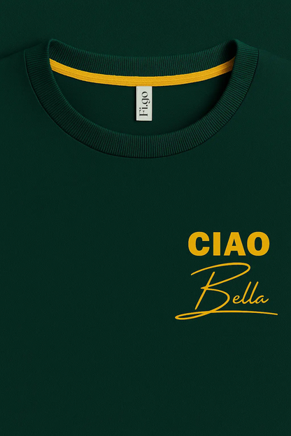 Sweatshirt CIAO BELLA – Verde FIGO  - NUOVO - Figo