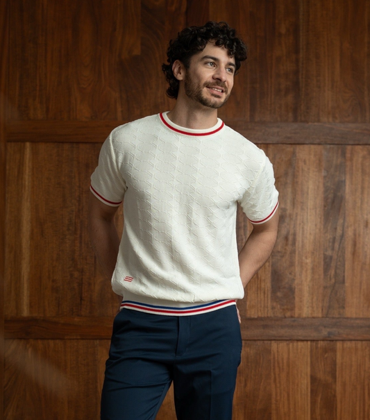 Crewneck Tejida - Bianco Rosse