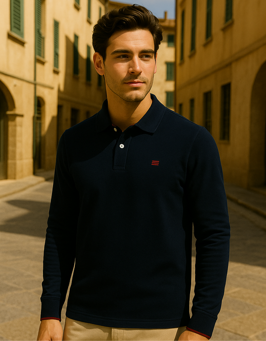 Polo Long Sleeves - Blu Tinto