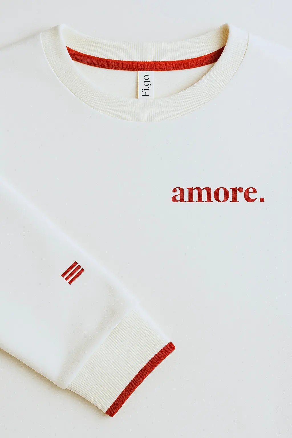Sweatshirt AMORE. – Avorio  - NUOVO - Figo