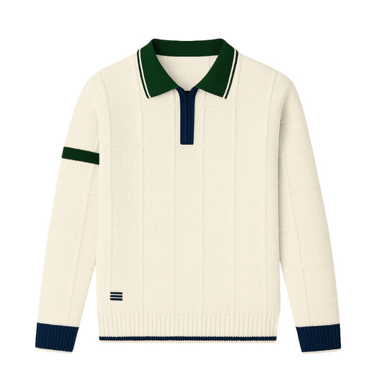 NUOVA - (Pre-Order) Polo Long Sleeves Tejida - Figo Navale - cremallera