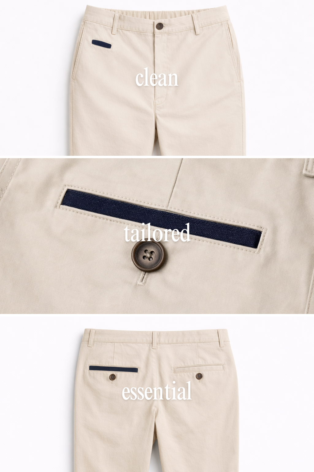 NUOVO - Pantalón prepster classic fit elástico - Beige