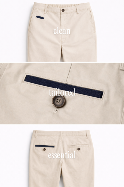 NUOVO - Pantalón prepster classic fit elástico - Beige